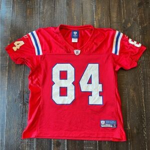 Vintage Red Women’s New England Patriots Reebok NFL Jersey #84 BRANCH